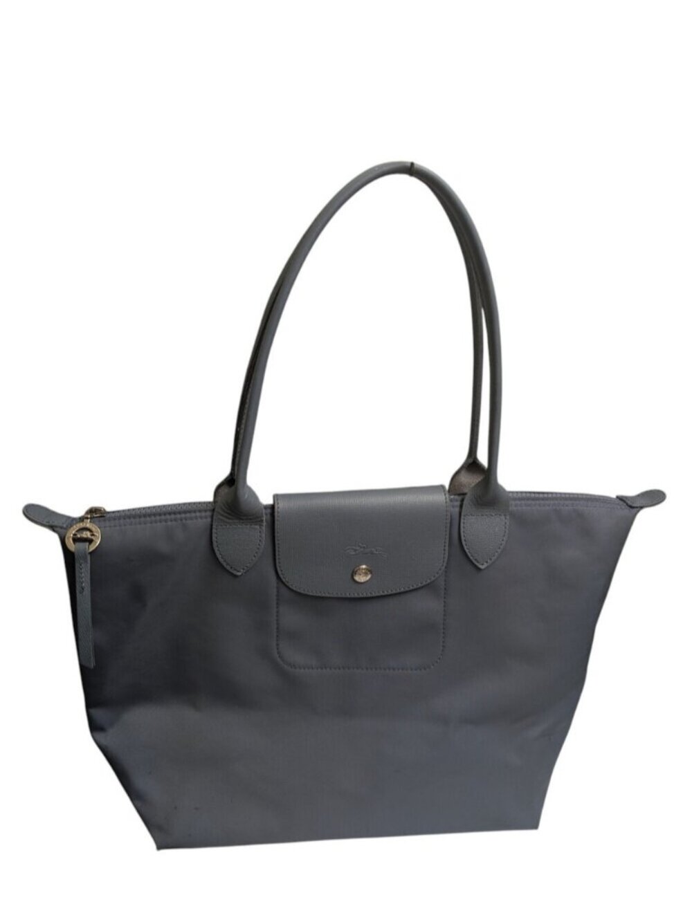 LONGCHAMP Le Pilage Gray Nylon Shoulder Tote Bag